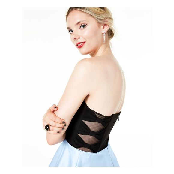 BLONDIE Womens Blue Sleeveless Mini Party Fit + Flare Dress 5 - Picture 3 of 3